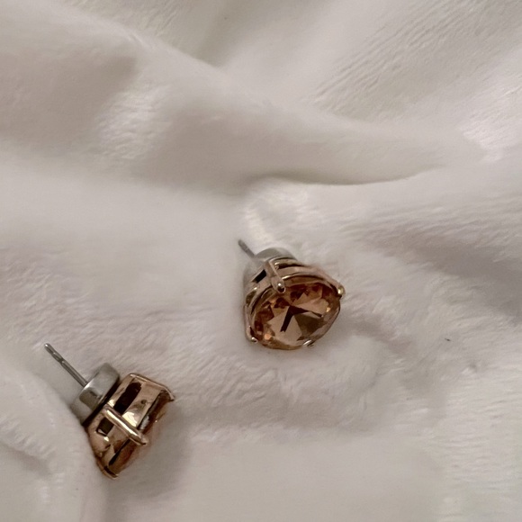 FOSSIL Gold and Pink Champagne Studs LARGE - Picture 5 of 8